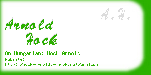 arnold hock business card